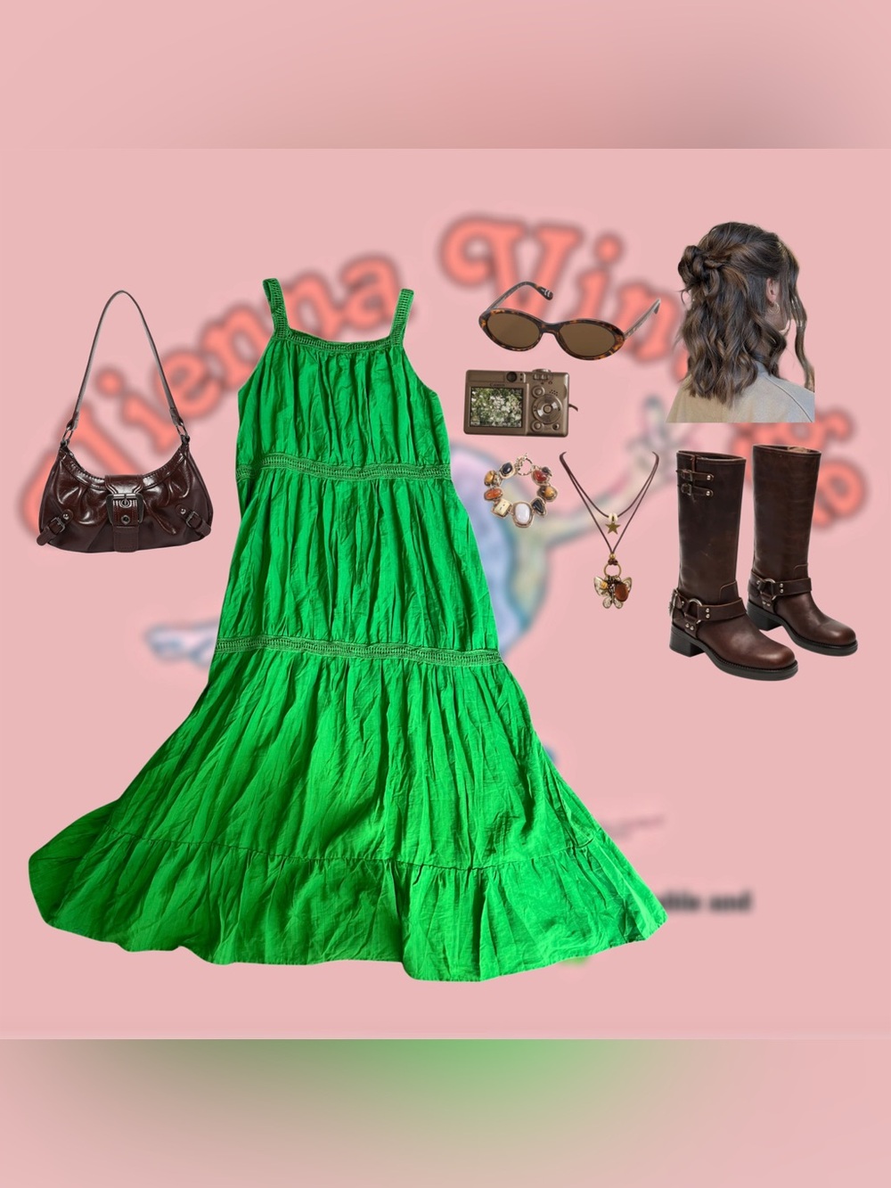 Green Ruffle Boho Maxi Dress - Picture 2 of 6